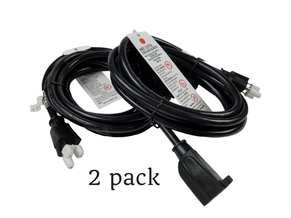 10ft Extension Cord 2-PACK with 1 Outlet | 16 AWG | 120 Volt | Barium Electric