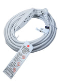 25ft White Extension Cord with 3 Outlets | 16 AWG | 120 Volt | Barium Electric