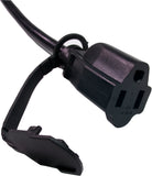 1-Foot Black Extension Cords 10-Pack | 16 AWG | 120 Volt | Barium Electric